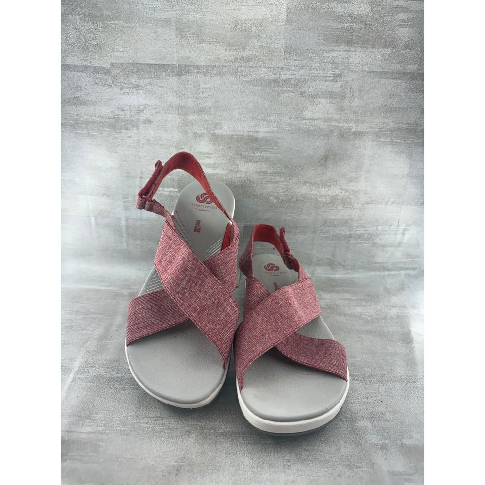 Clarks Cloudsteppers Arla Glison Red Heather Platform Sandals Women Sz 9 M